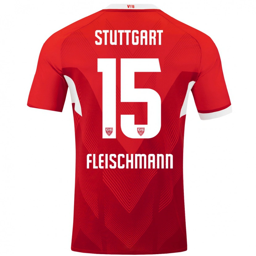 Danxen Mujer Camiseta Svea Fleischmann #15 Rojo Blanco 2ª Equipación 2024/25 La Camisa