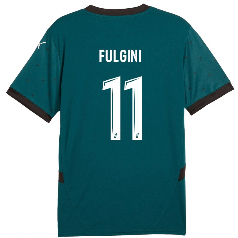 Danxen Mujer Camiseta Angelo Fulgini #11 Verde Oscuro 2ª Equipación 2024/25 La Camisa