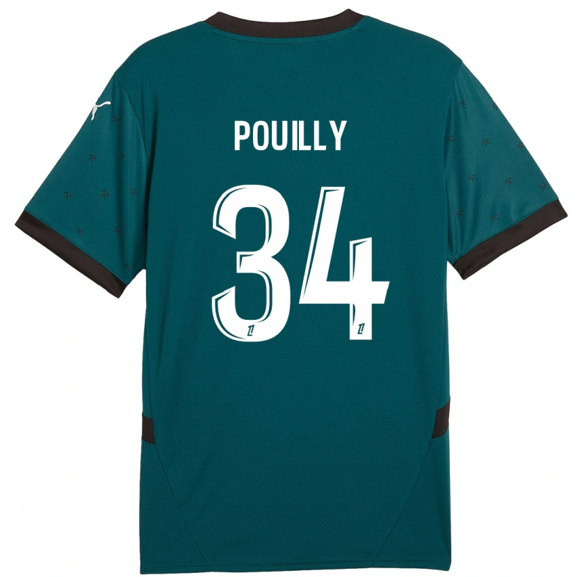 Danxen Mujer Camiseta Tom Pouilly #34 Verde Oscuro 2ª Equipación 2024/25 La Camisa