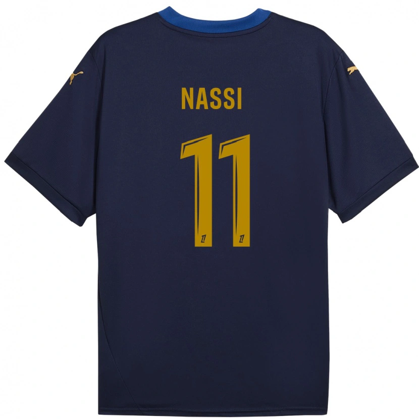 Danxen Mujer Camiseta Jade Nassi #11 Azul Marino Dorado 2ª Equipación 2024/25 La Camisa