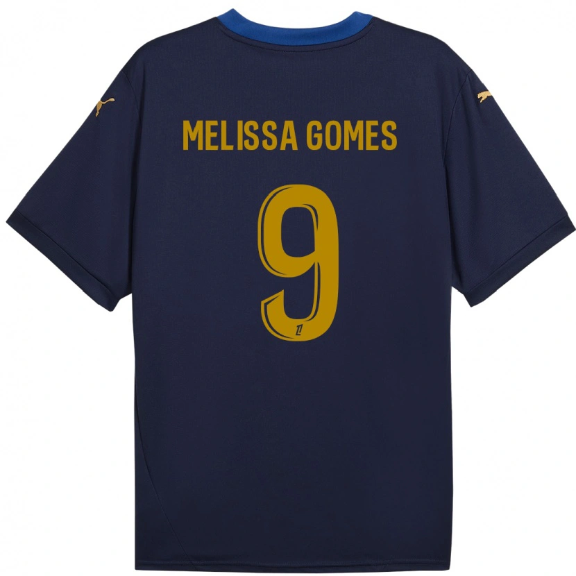 Danxen Mujer Camiseta Melissa Ferreira Gomes #9 Azul Marino Dorado 2ª Equipación 2024/25 La Camisa