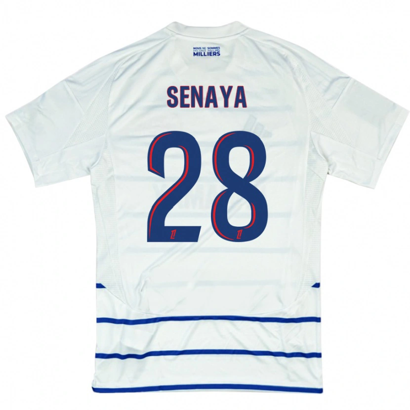 Danxen Mujer Camiseta Marvin Senaya #28 Blanco Azul 2ª Equipación 2024/25 La Camisa