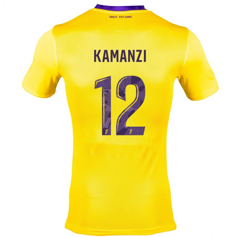 Danxen Mujer Camiseta Warren Kamanzi #12 Amarillo Morado 2ª Equipación 2024/25 La Camisa