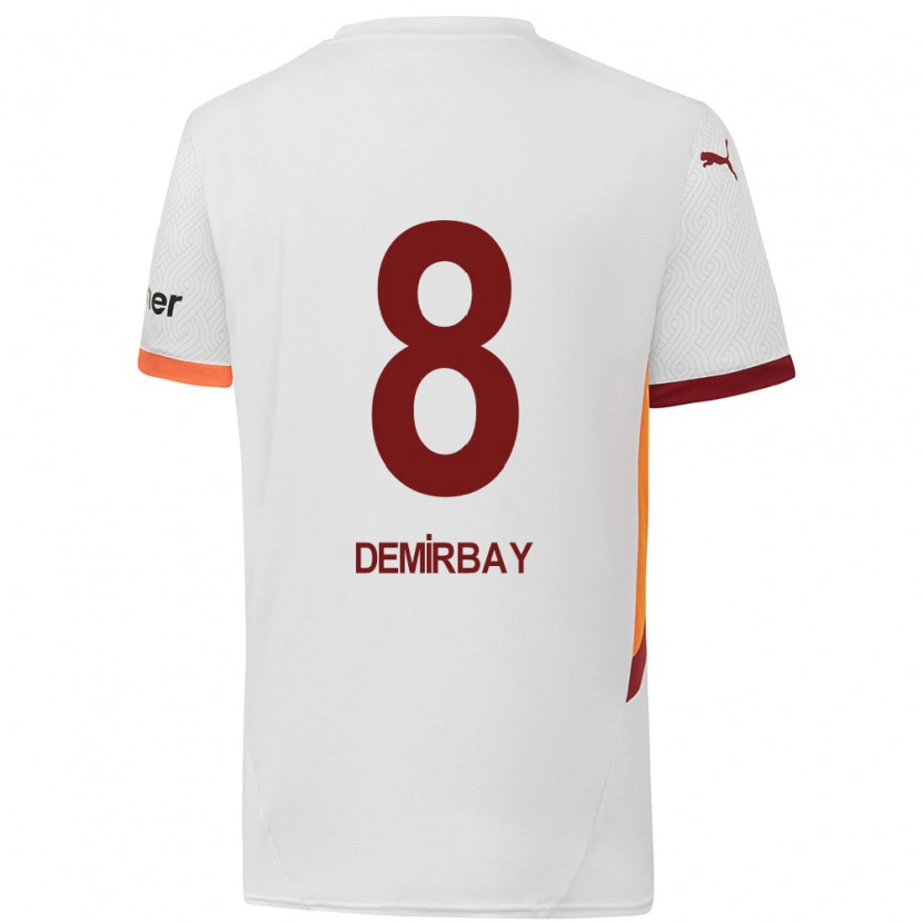 Danxen Mujer Camiseta Kerem Demirbay #8 Blanco Amarillo Rojo 2ª Equipación 2024/25 La Camisa