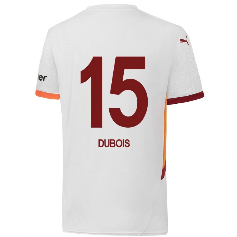 Danxen Mujer Camiseta Léo Dubois #15 Blanco Amarillo Rojo 2ª Equipación 2024/25 La Camisa