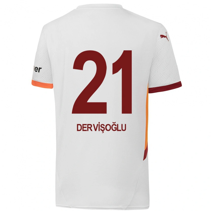 Danxen Mujer Camiseta Halil Dervişoğlu #21 Blanco Amarillo Rojo 2ª Equipación 2024/25 La Camisa