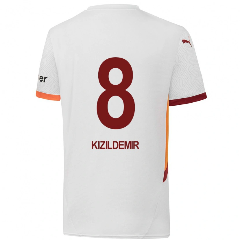 Danxen Mujer Camiseta Berk Kızıldemir #8 Blanco Amarillo Rojo 2ª Equipación 2024/25 La Camisa