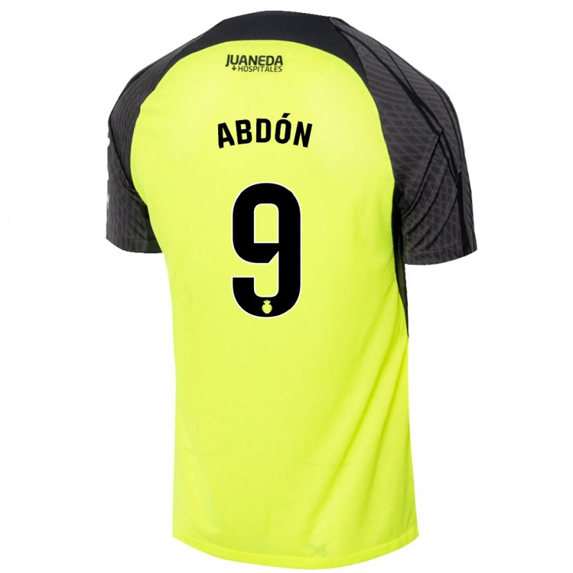 Danxen Mujer Camiseta Abdón Prats #9 Verde Fluorescente Negro 2ª Equipación 2024/25 La Camisa