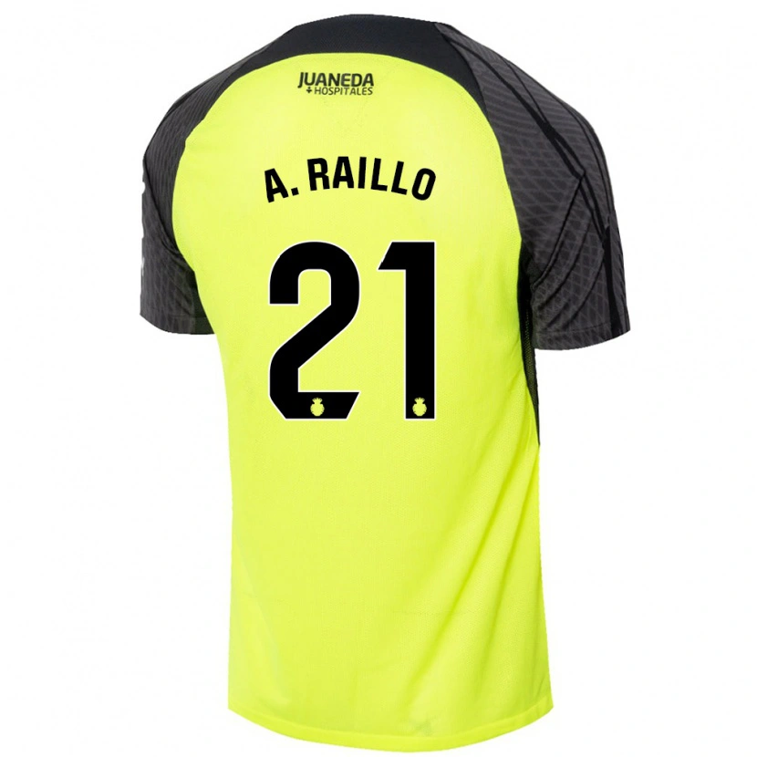 Danxen Mujer Camiseta Antonio Raíllo #21 Verde Fluorescente Negro 2ª Equipación 2024/25 La Camisa
