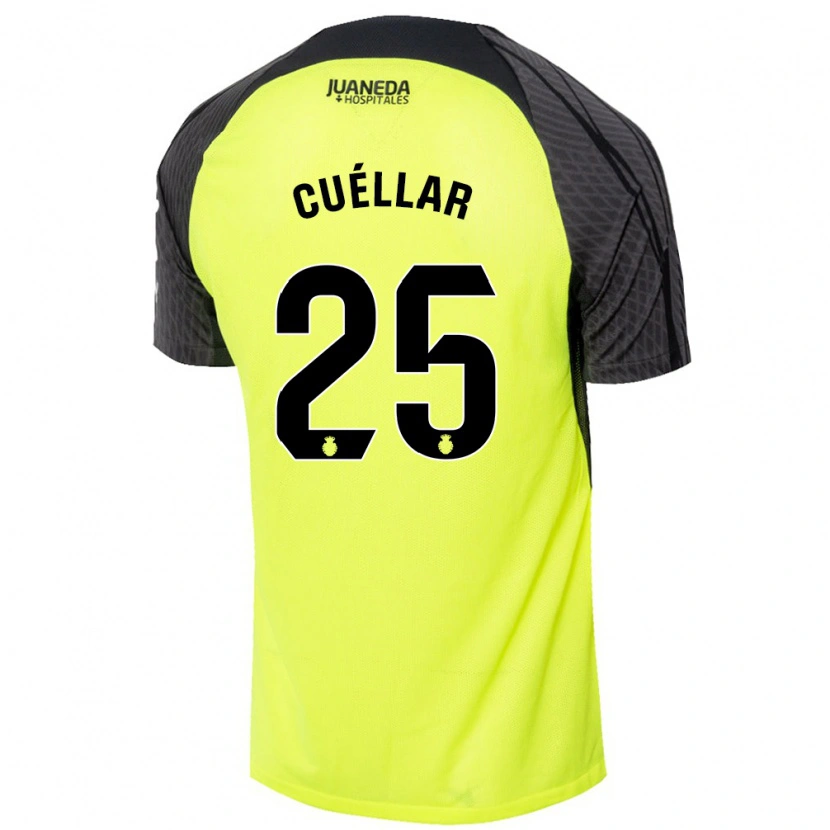 Danxen Mujer Camiseta Iván Cuéllar #25 Verde Fluorescente Negro 2ª Equipación 2024/25 La Camisa