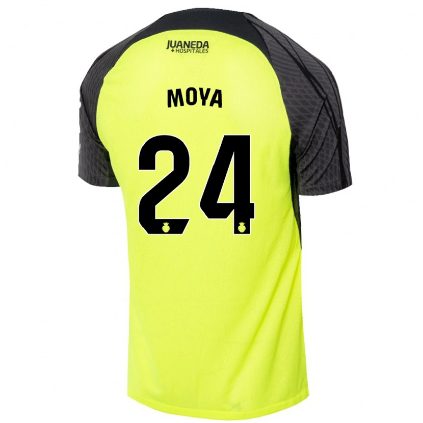 Danxen Mujer Camiseta Pablo Moyá #24 Verde Fluorescente Negro 2ª Equipación 2024/25 La Camisa