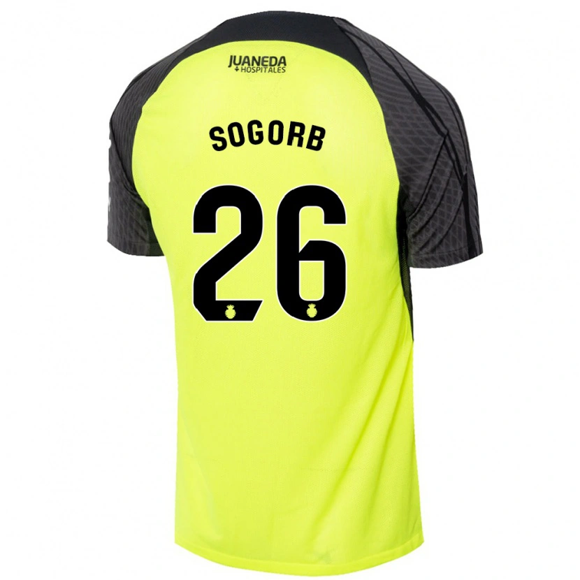 Danxen Mujer Camiseta Carles Sogorb #26 Verde Fluorescente Negro 2ª Equipación 2024/25 La Camisa