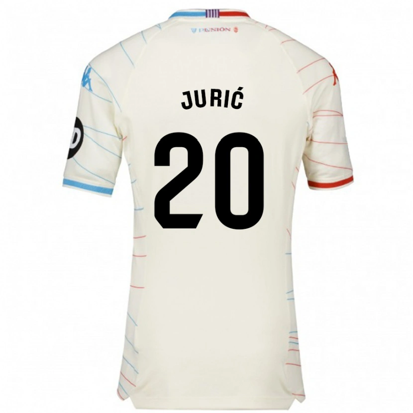 Danxen Mujer Camiseta Stanko Juric #20 Blanco Rojo Azul 2ª Equipación 2024/25 La Camisa