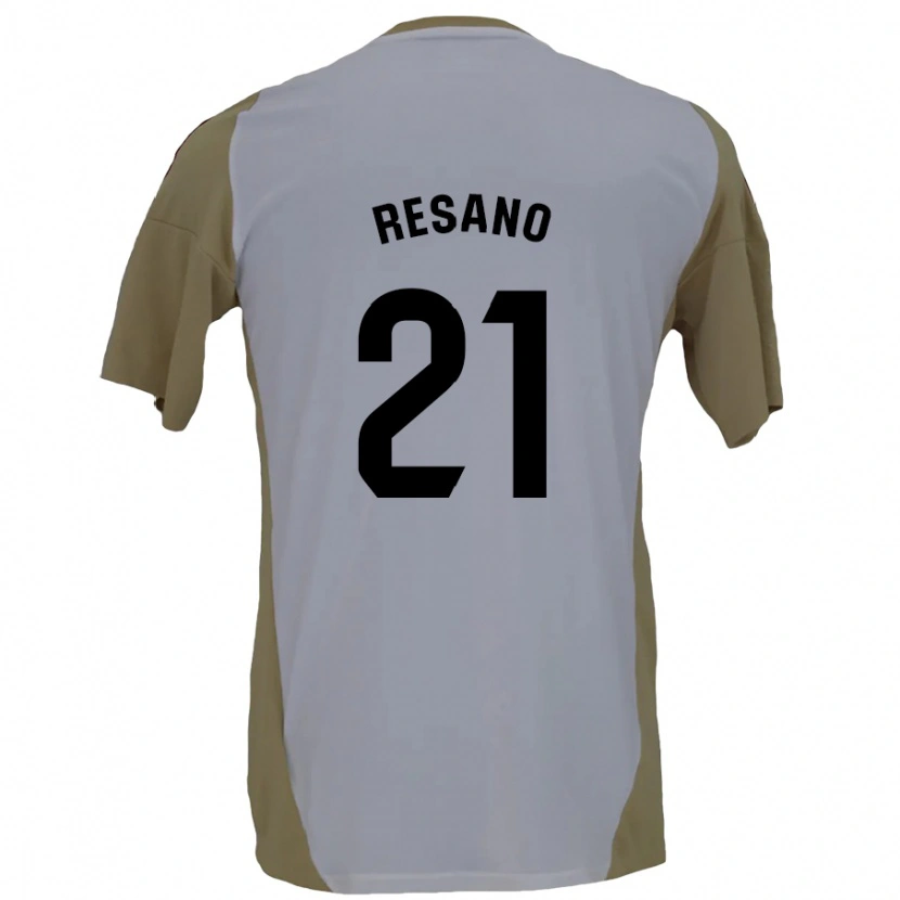 Danxen Mujer Camiseta Xabier Resano #21 Marrón Blanco 2ª Equipación 2024/25 La Camisa