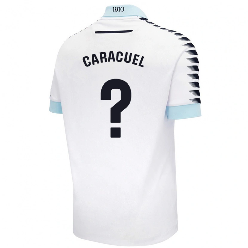 Danxen Mujer Camiseta Toni Caracuel #0 Blanco Azul 2ª Equipación 2024/25 La Camisa