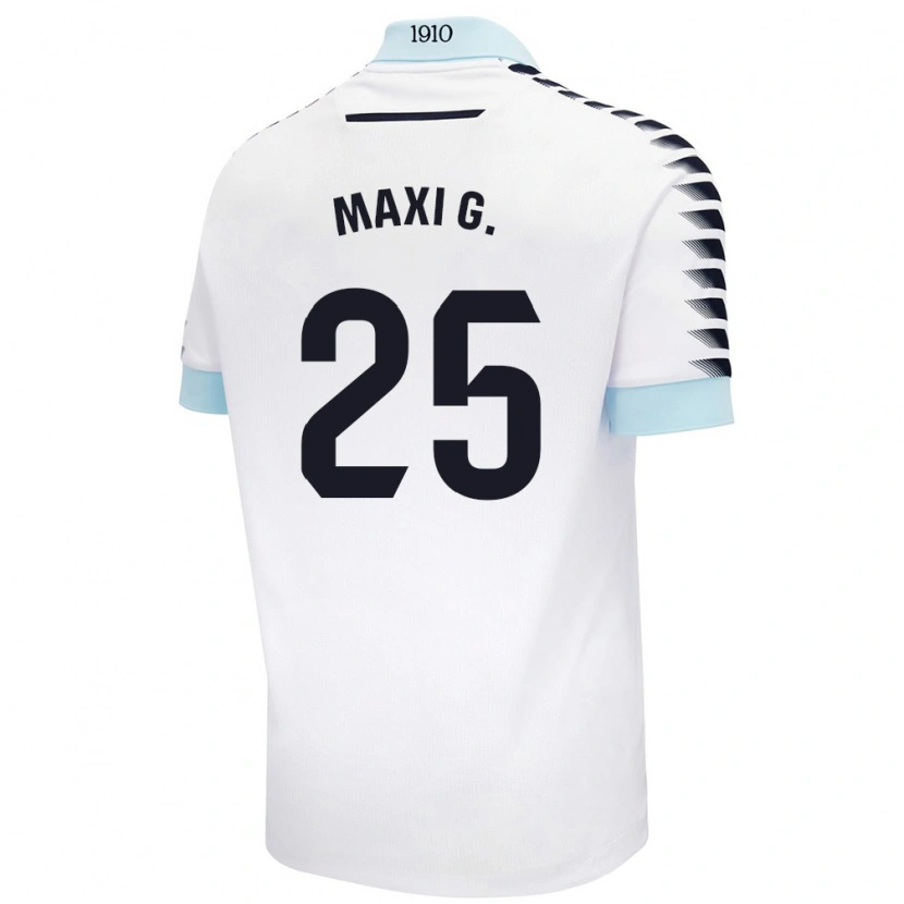 Danxen Mujer Camiseta Maxi Gómez #25 Blanco Azul 2ª Equipación 2024/25 La Camisa