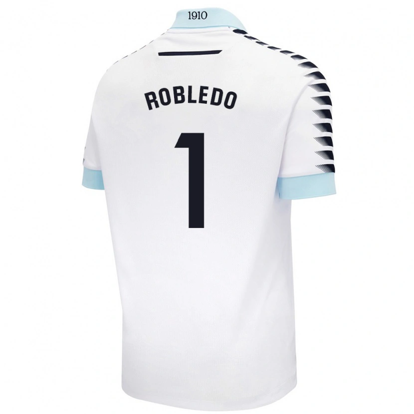Danxen Mujer Camiseta Robledo #1 Blanco Azul 2ª Equipación 2024/25 La Camisa
