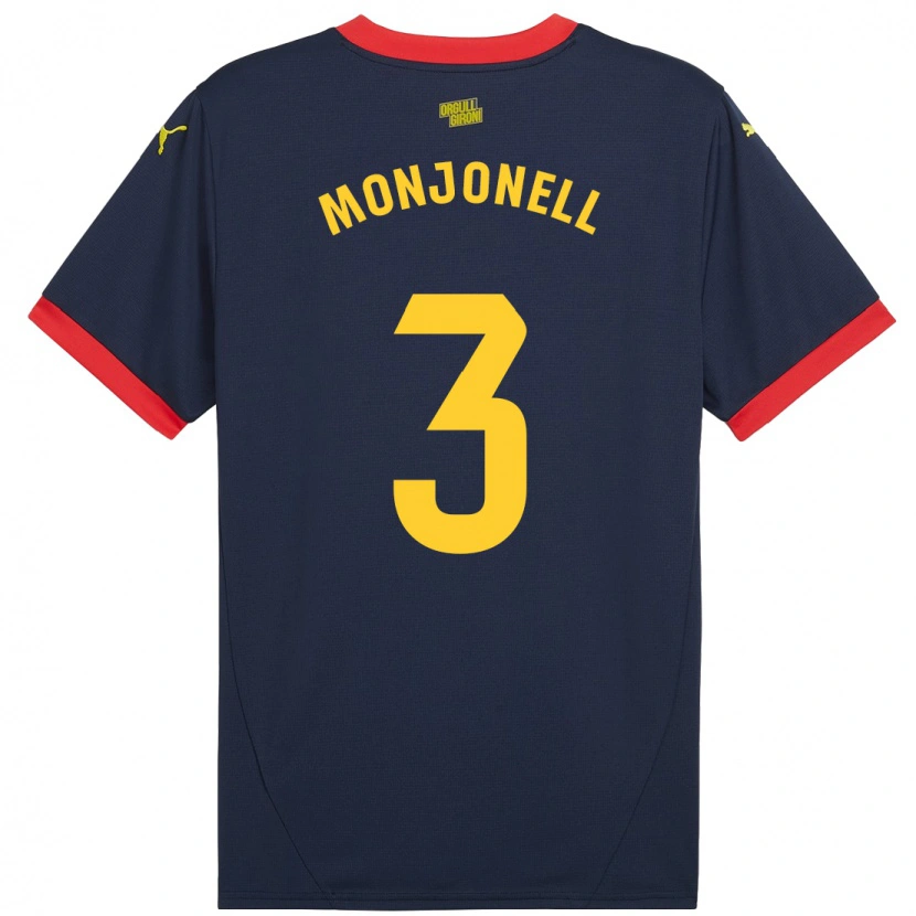 Danxen Mujer Camiseta Eric Monjonell #3 Azul Marino Rojo 2ª Equipación 2024/25 La Camisa