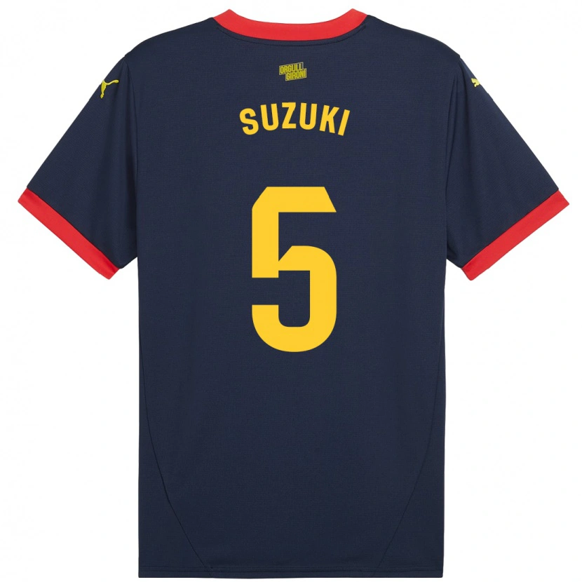 Danxen Mujer Camiseta Wadi Ibrahim Suzuki #5 Azul Marino Rojo 2ª Equipación 2024/25 La Camisa