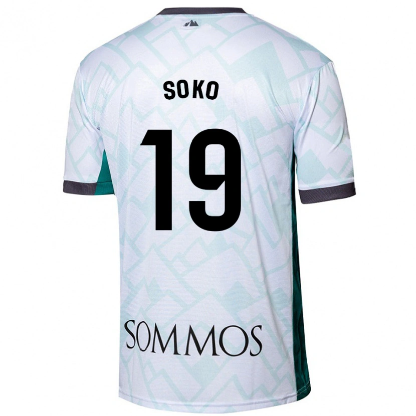 Danxen Mujer Camiseta Patrick Soko #19 Blanco Verde 2ª Equipación 2024/25 La Camisa