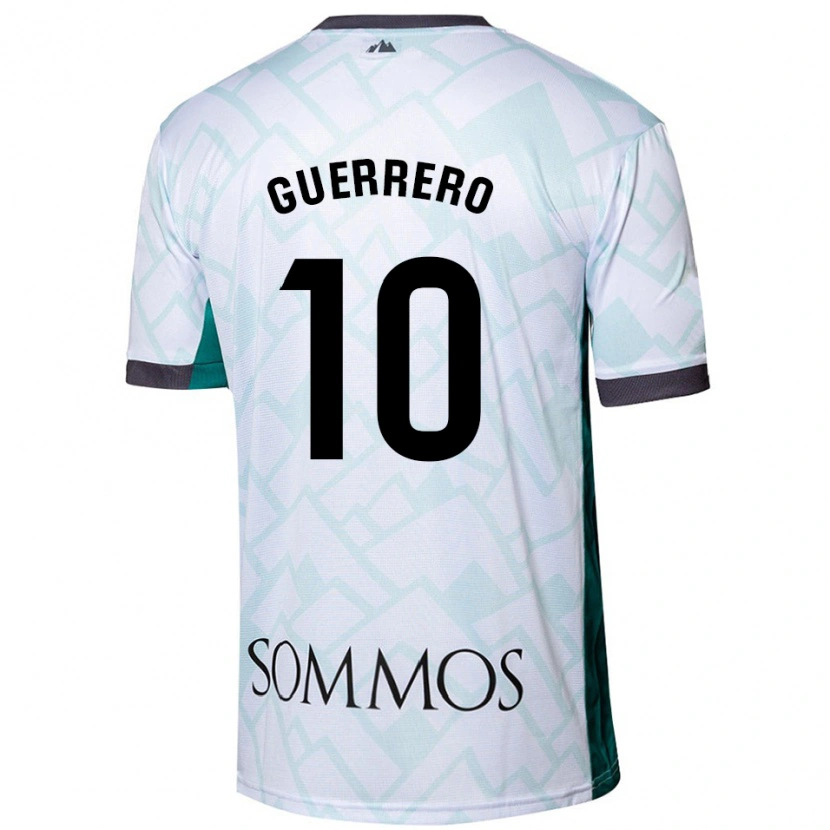 Danxen Mujer Camiseta Fernando Guerrero #10 Blanco Verde 2ª Equipación 2024/25 La Camisa