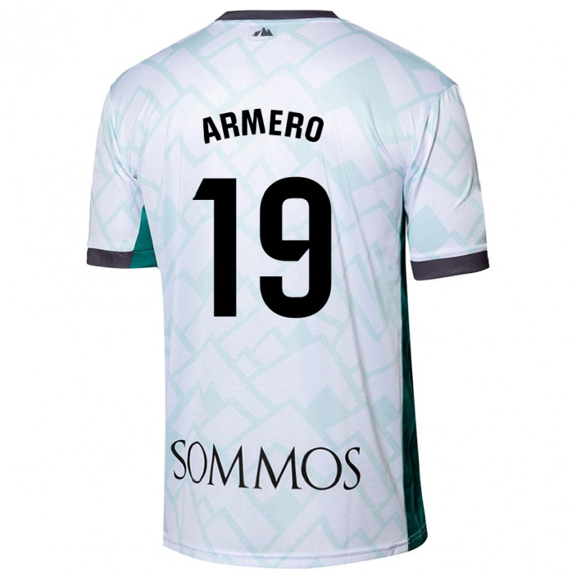 Danxen Mujer Camiseta Sergi Armero #19 Blanco Verde 2ª Equipación 2024/25 La Camisa