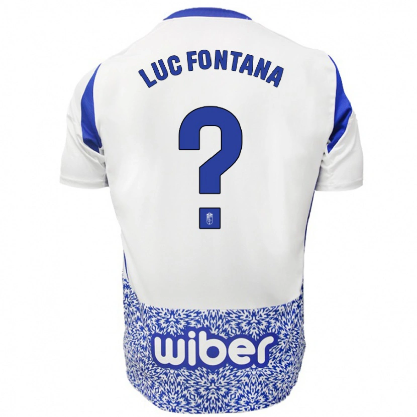 Danxen Mujer Camiseta Jean Luc Fontana #0 Blanco Azul 2ª Equipación 2024/25 La Camisa