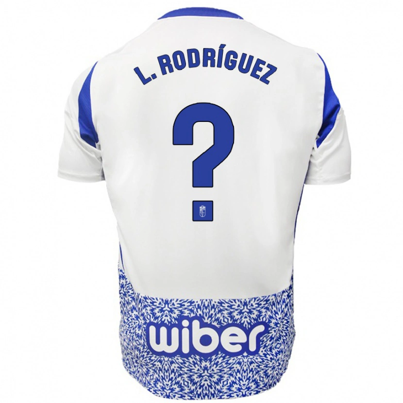 Danxen Mujer Camiseta Iker López Rodríguez #0 Blanco Azul 2ª Equipación 2024/25 La Camisa
