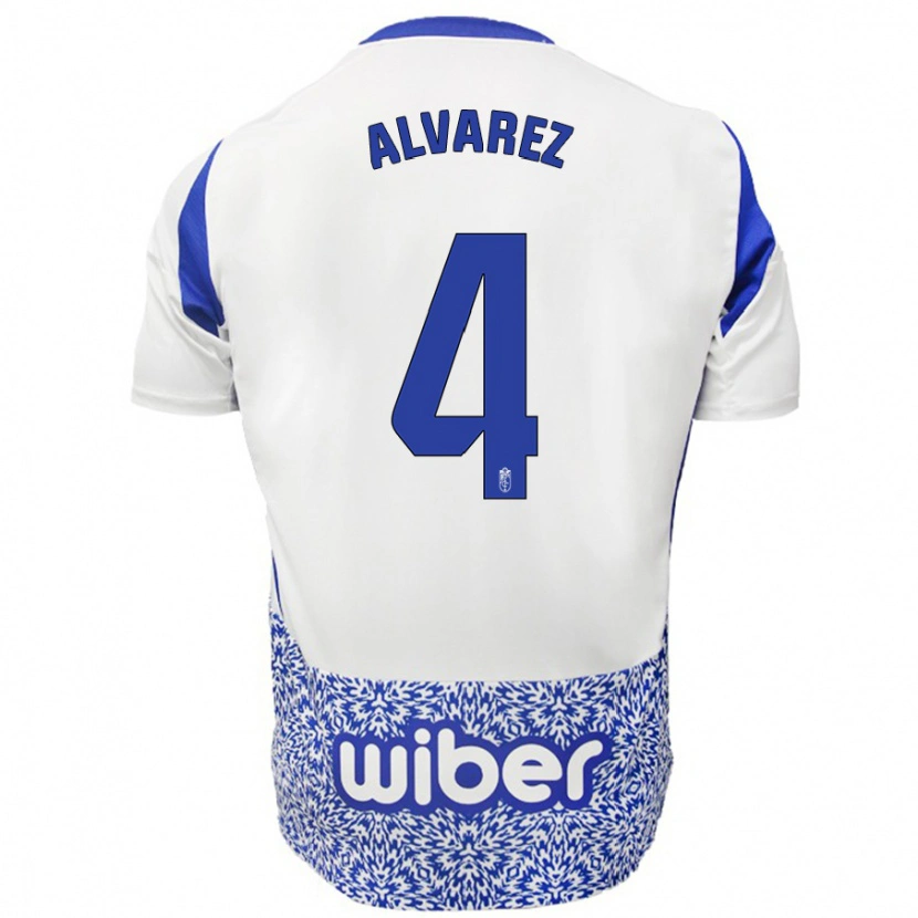 Danxen Mujer Camiseta Isabel Álvarez #4 Blanco Azul 2ª Equipación 2024/25 La Camisa
