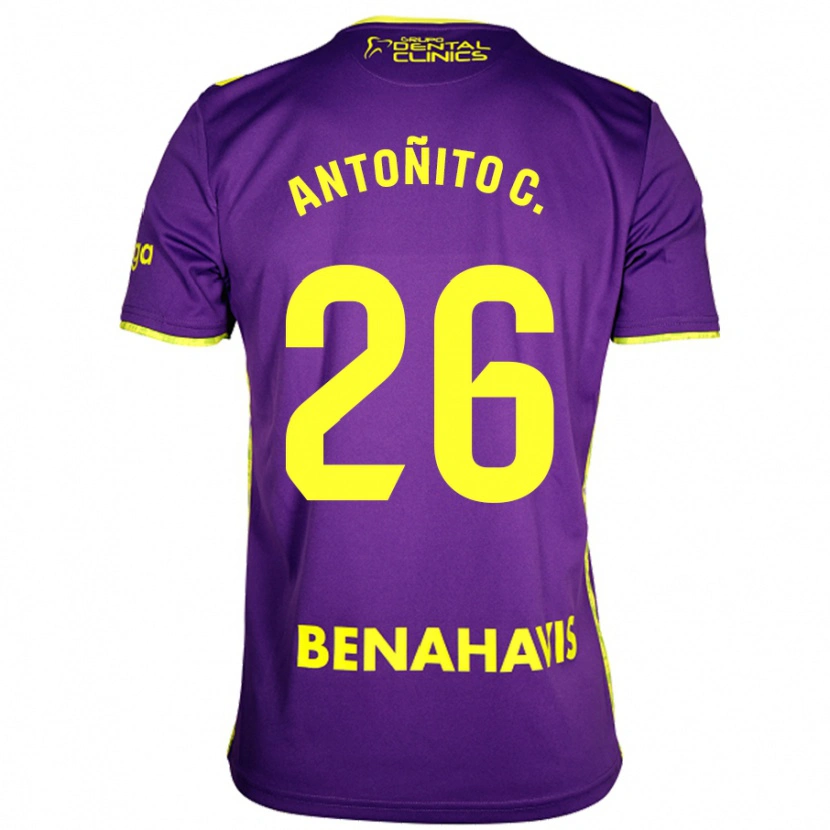 Danxen Mujer Camiseta Antonio Cordero #26 Púrpura Amarillo 2ª Equipación 2024/25 La Camisa