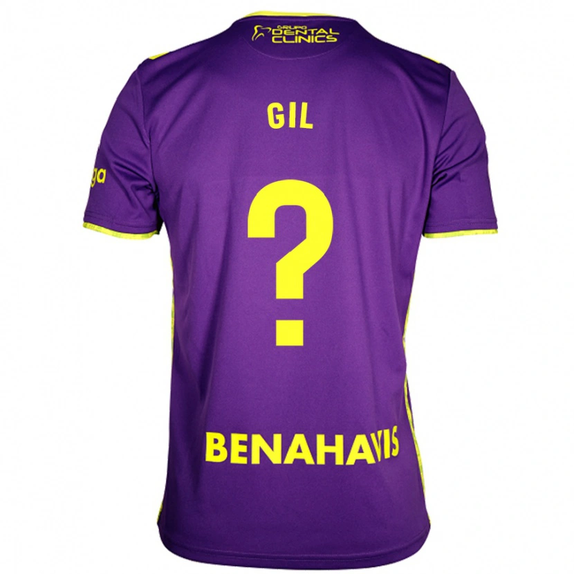 Danxen Mujer Camiseta José Gil #0 Púrpura Amarillo 2ª Equipación 2024/25 La Camisa