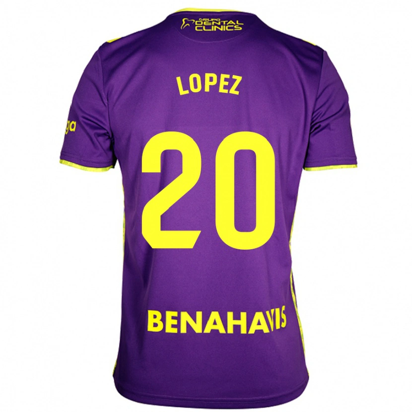 Danxen Mujer Camiseta Adri López #20 Púrpura Amarillo 2ª Equipación 2024/25 La Camisa