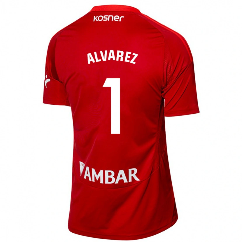 Danxen Mujer Camiseta Cristian Álvarez #1 Blanco Azul 2ª Equipación 2024/25 La Camisa
