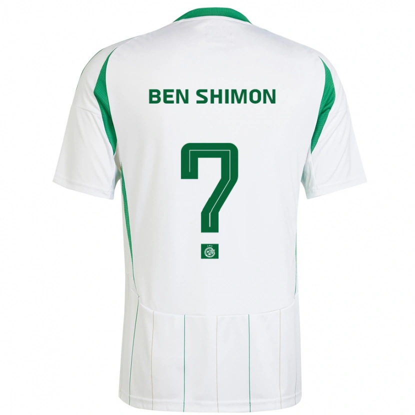 Danxen Mujer Camiseta Elad Ben Shimon #0 Blanco Verde 2ª Equipación 2024/25 La Camisa