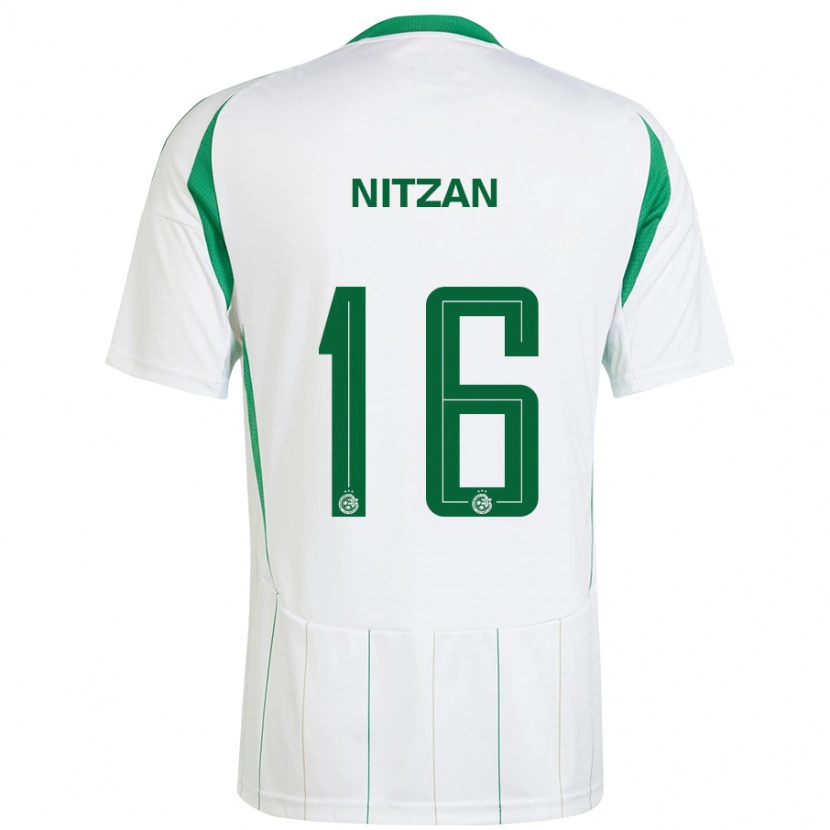 Danxen Mujer Camiseta Itamar Nitzan #16 Blanco Verde 2ª Equipación 2024/25 La Camisa