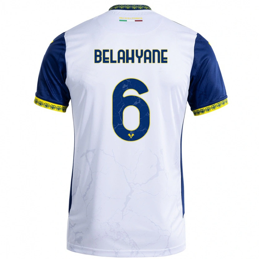 Danxen Mujer Camiseta Reda Belahyane #6 Blanco Azul 2ª Equipación 2024/25 La Camisa