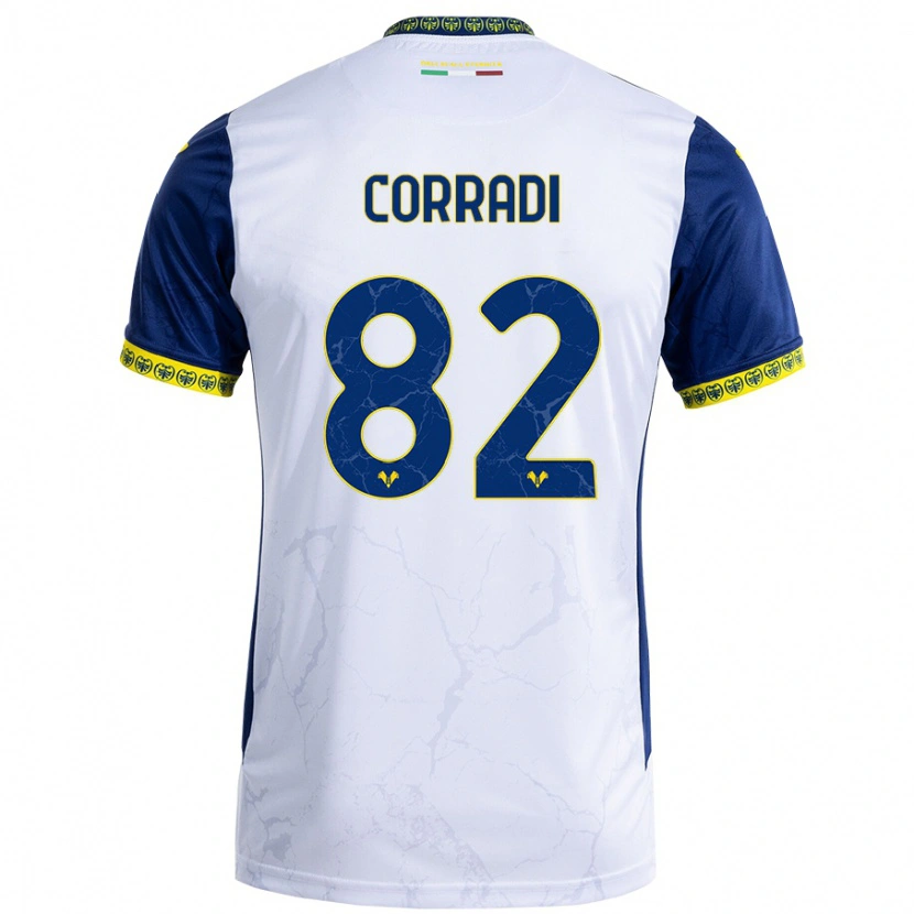 Danxen Mujer Camiseta Christian Corradi #82 Blanco Azul 2ª Equipación 2024/25 La Camisa