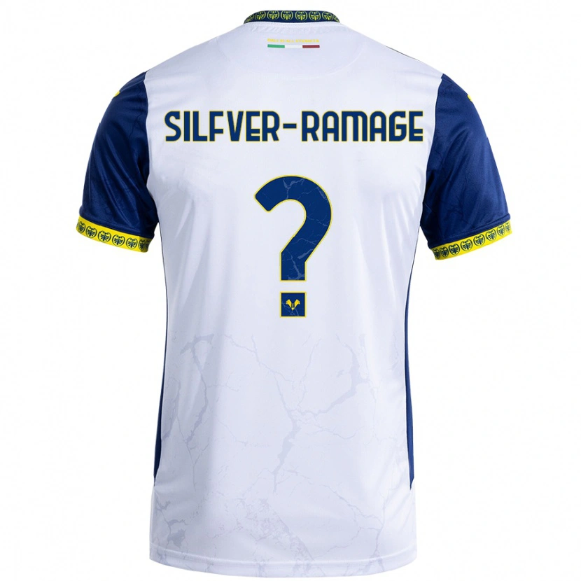 Danxen Mujer Camiseta William Silfver-Ramage #0 Blanco Azul 2ª Equipación 2024/25 La Camisa