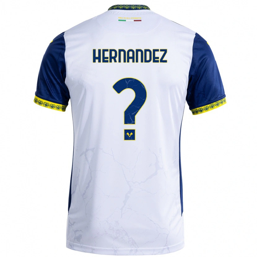 Danxen Mujer Camiseta Joaquin Hernandez #0 Blanco Azul 2ª Equipación 2024/25 La Camisa