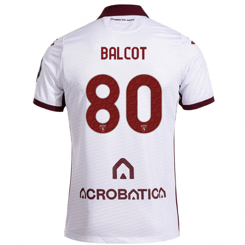 Danxen Mujer Camiseta Côme Bianay Balcot #80 Blanco Granate 2ª Equipación 2024/25 La Camisa