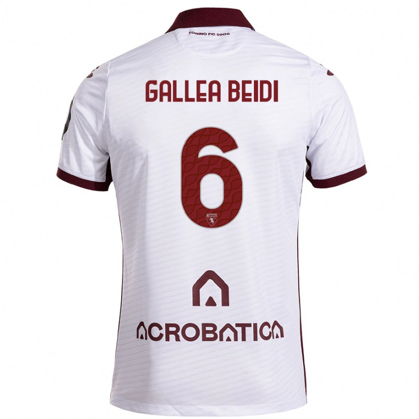 Danxen Mujer Camiseta Francesco Gallea Beidi #6 Blanco Granate 2ª Equipación 2024/25 La Camisa