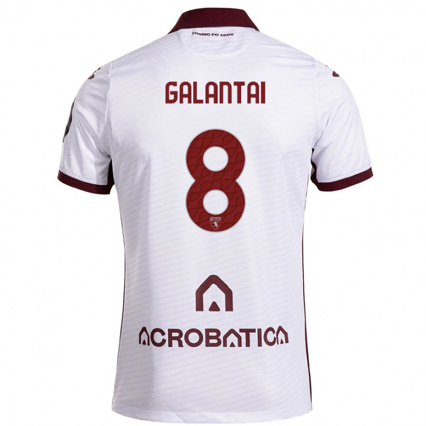 Danxen Mujer Camiseta Tamás Galántai #8 Blanco Granate 2ª Equipación 2024/25 La Camisa