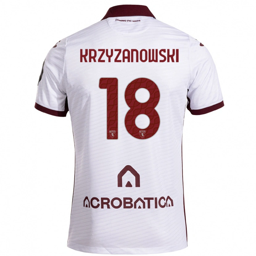 Danxen Mujer Camiseta Jakub Krzyzanowski #18 Blanco Granate 2ª Equipación 2024/25 La Camisa
