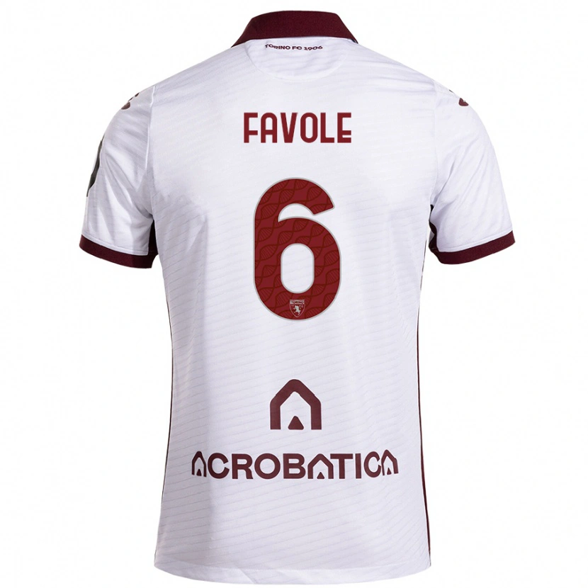 Danxen Mujer Camiseta Stefania Favole #6 Blanco Granate 2ª Equipación 2024/25 La Camisa