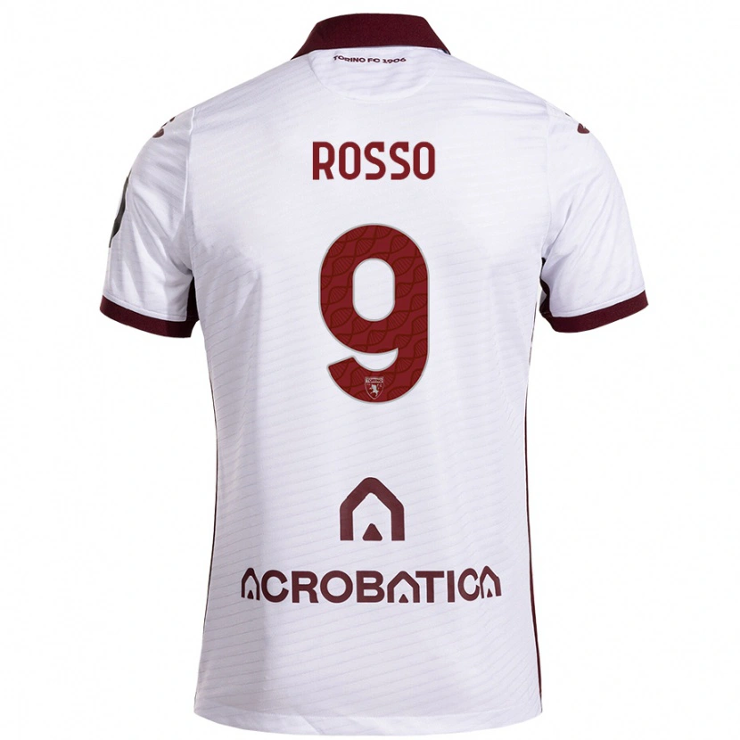Danxen Mujer Camiseta Eleonora Rosso #9 Blanco Granate 2ª Equipación 2024/25 La Camisa
