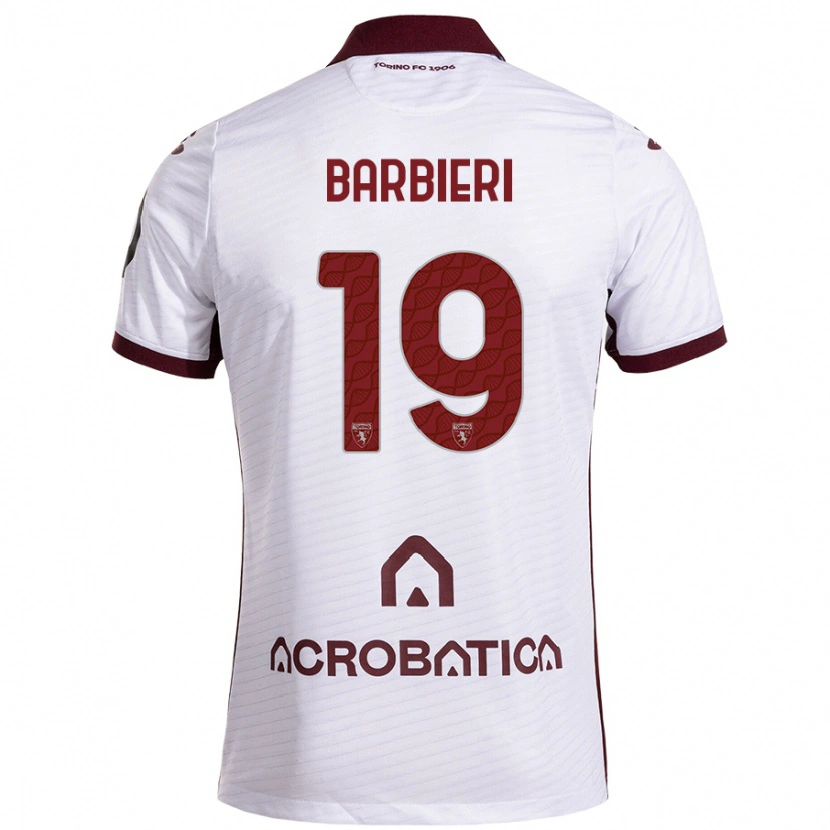 Danxen Mujer Camiseta Raffaella Barbieri #19 Blanco Granate 2ª Equipación 2024/25 La Camisa