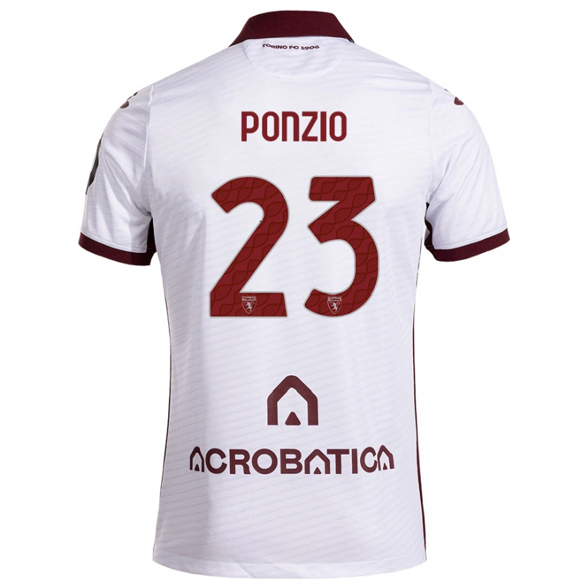 Danxen Mujer Camiseta Erika Ponzio #23 Blanco Granate 2ª Equipación 2024/25 La Camisa