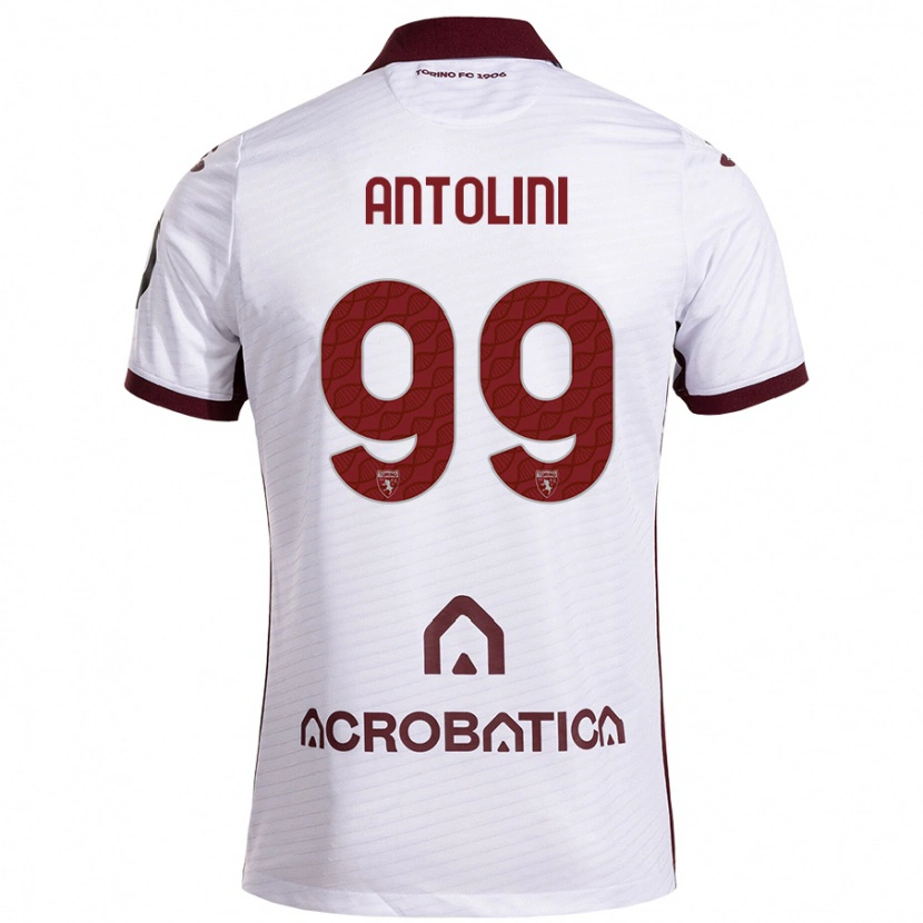 Danxen Mujer Camiseta Jacopo Antolini #99 Blanco Granate 2ª Equipación 2024/25 La Camisa