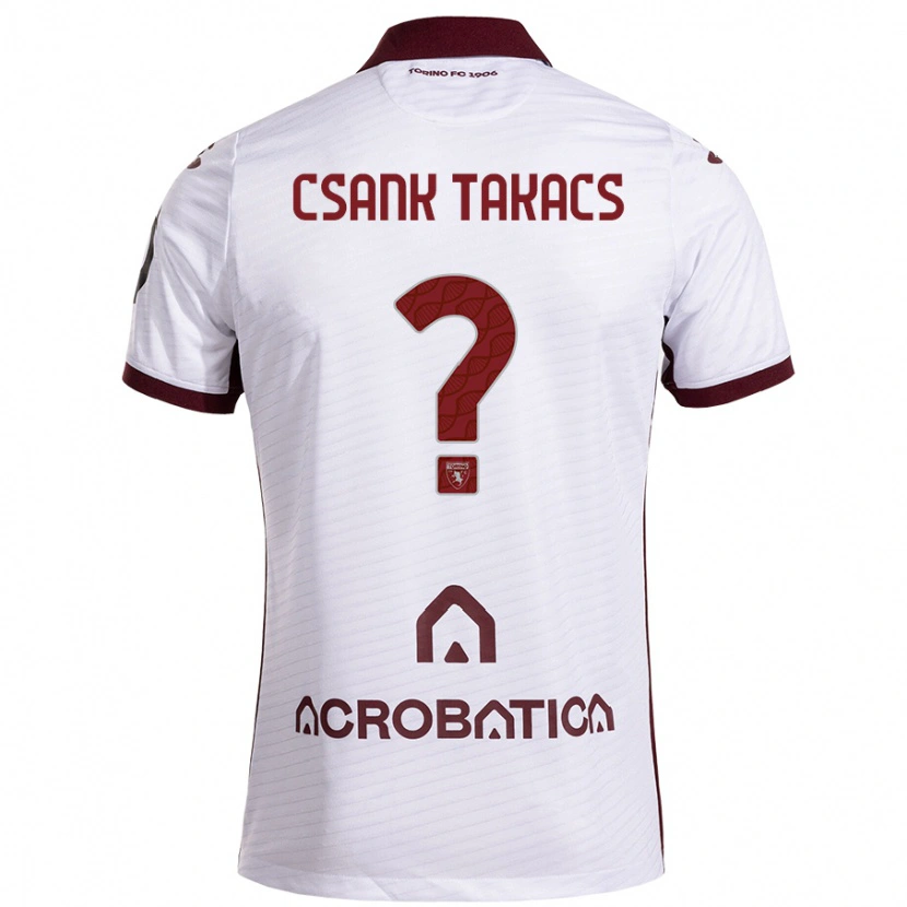 Danxen Mujer Camiseta Kristóf Csánk-Takács #0 Blanco Granate 2ª Equipación 2024/25 La Camisa