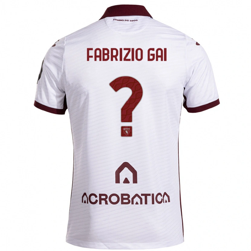 Danxen Mujer Camiseta Fabrizio Gai #0 Blanco Granate 2ª Equipación 2024/25 La Camisa